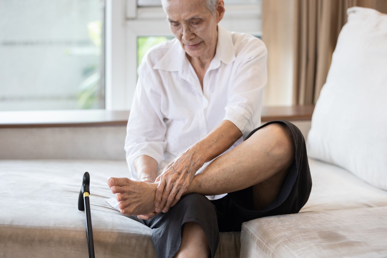 Old Elderly with Foot Injuries,Ankle Bone Diseases,Heel Pain or